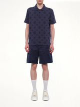 Applique Monogram Polo in Navy
