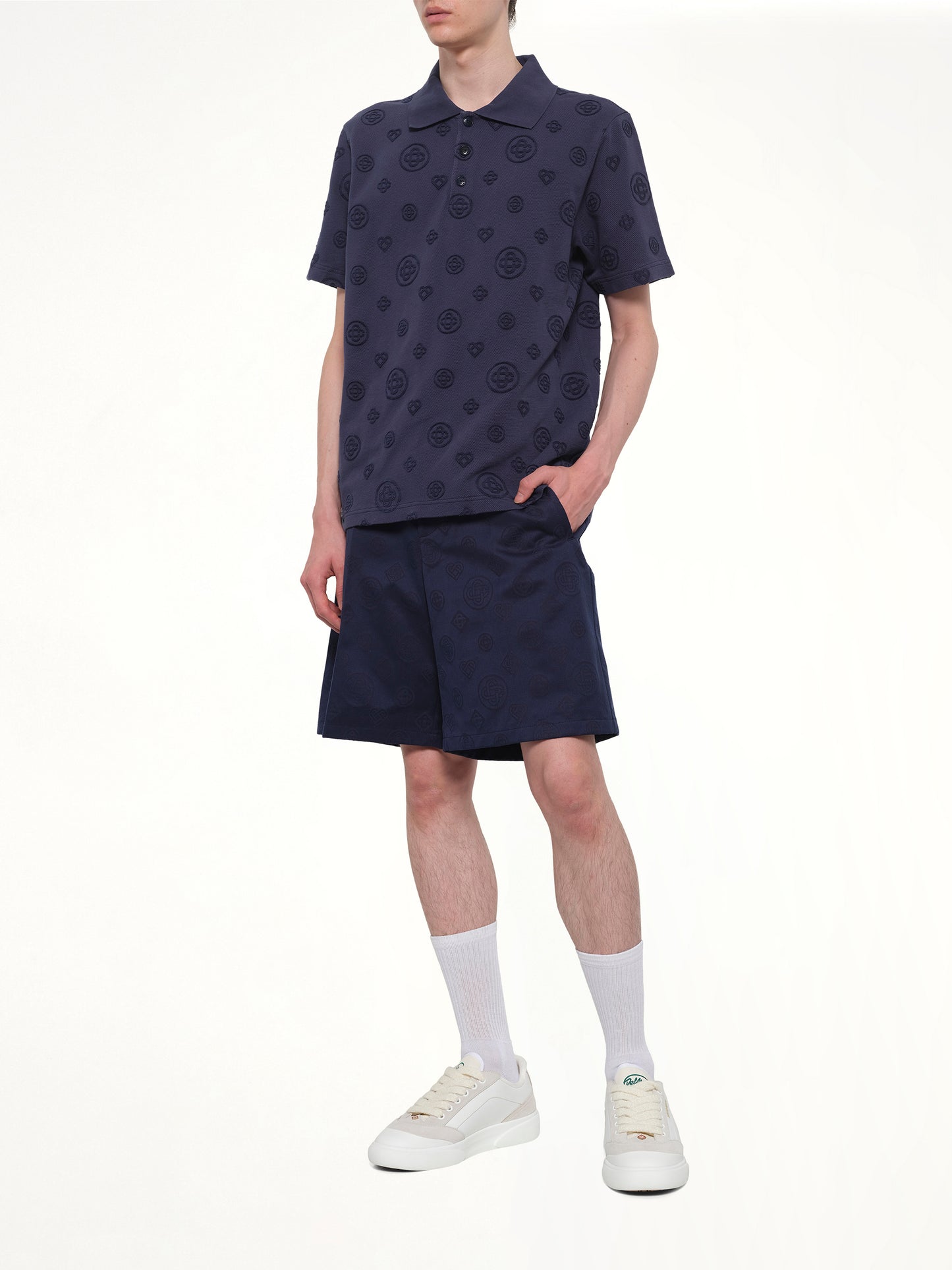 Applique Monogram Polo in Navy