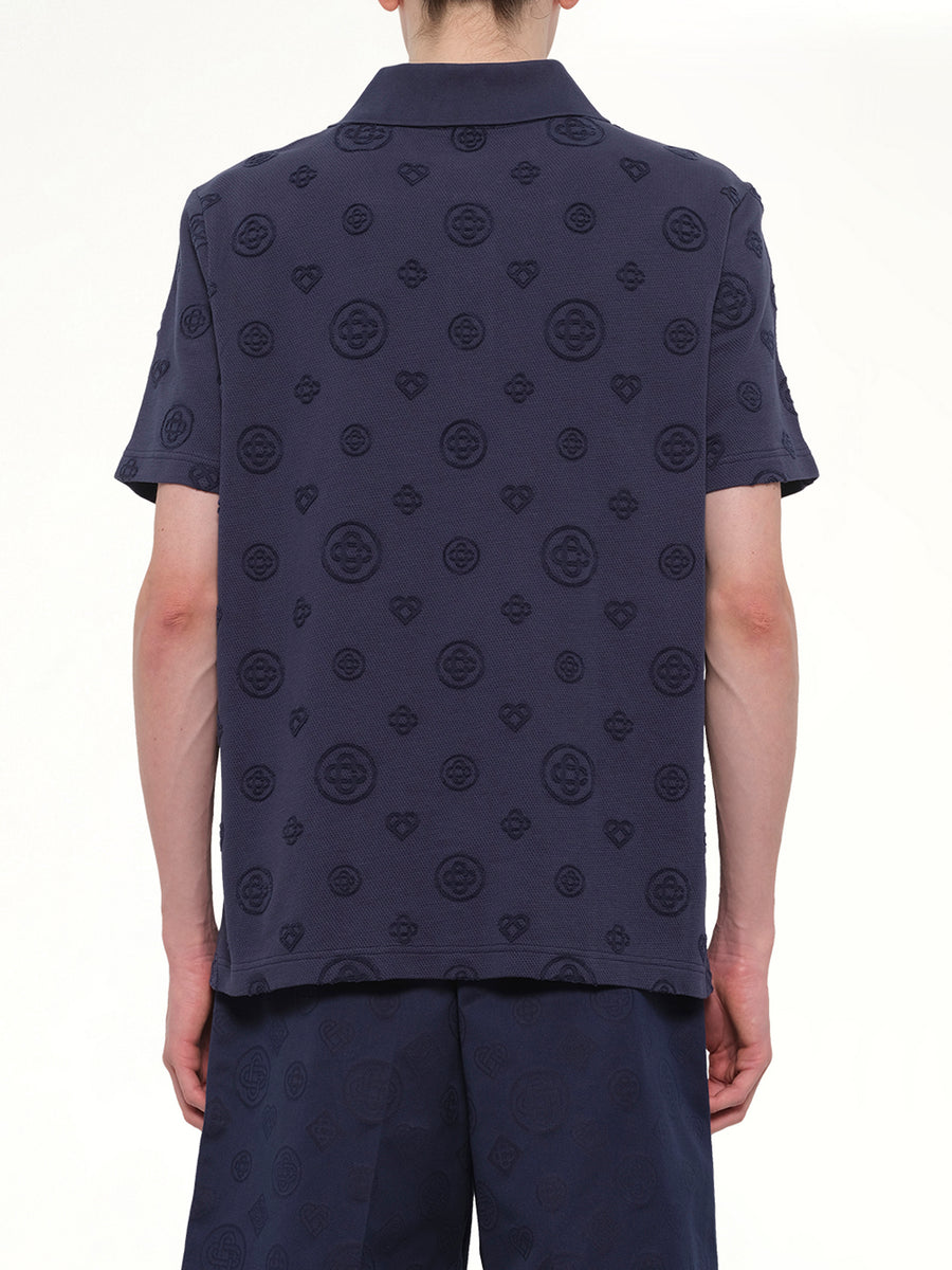 Applique Monogram Polo in Navy