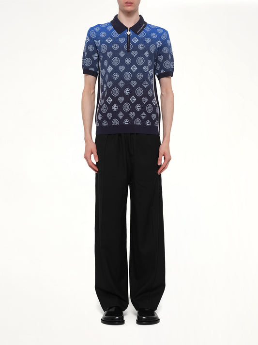 Gradient Monogram Polo Shirt in Blue
