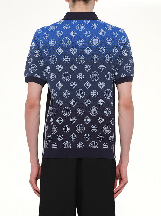 Gradient Monogram Polo Shirt in Blue