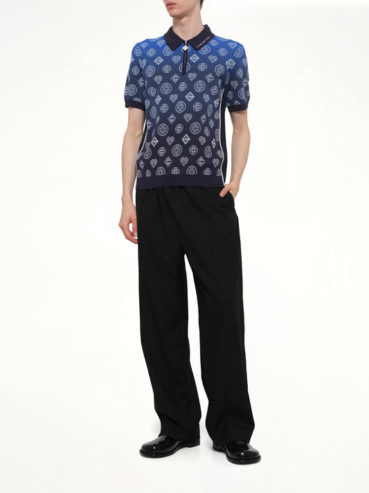 Gradient Monogram Polo Shirt in Blue