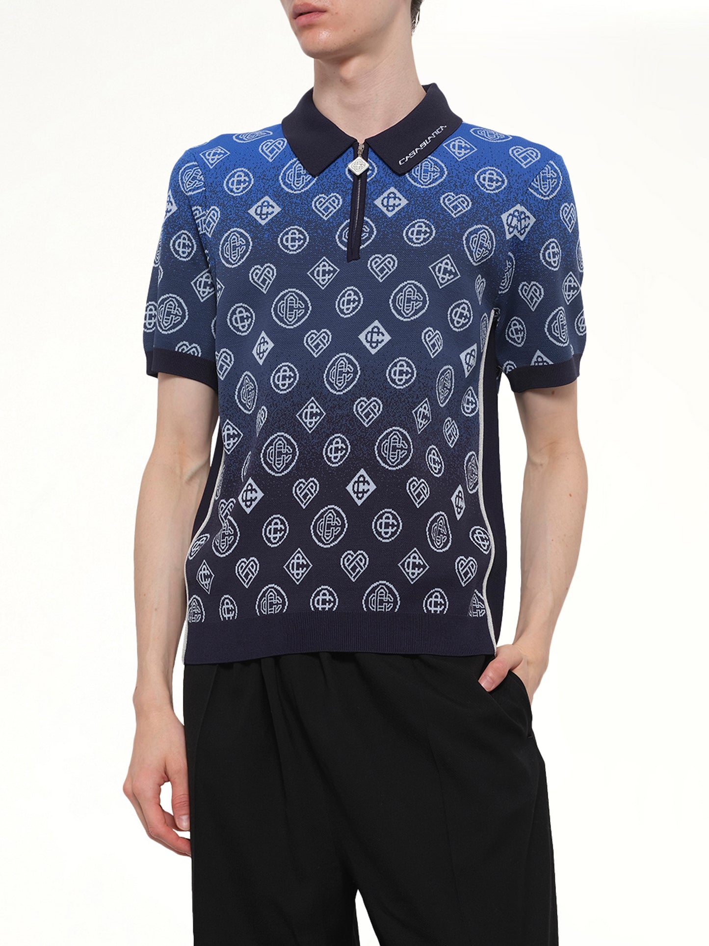 Gradient Monogram Polo Shirt in Blue