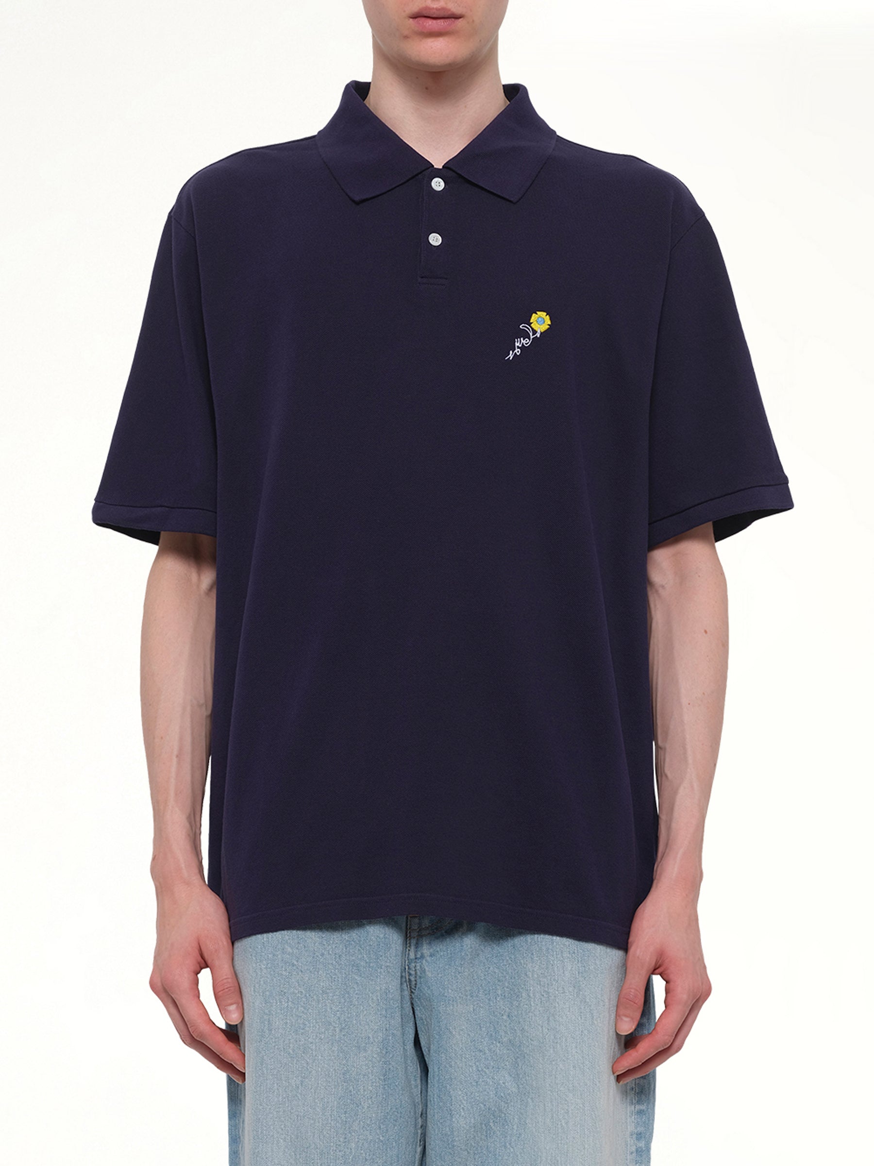 S/S Pique Polo in Navy