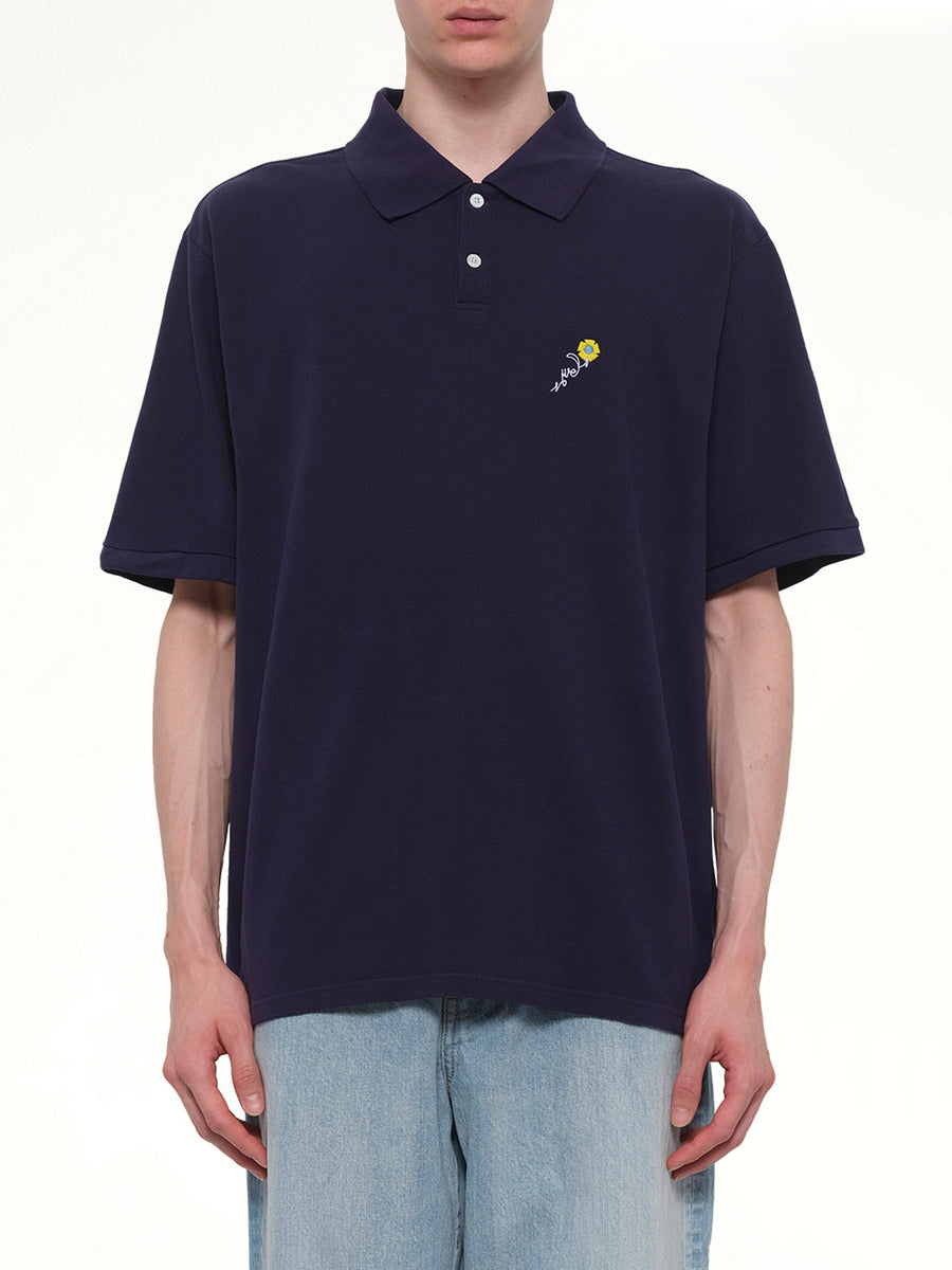 S/S Pique Polo in Navy