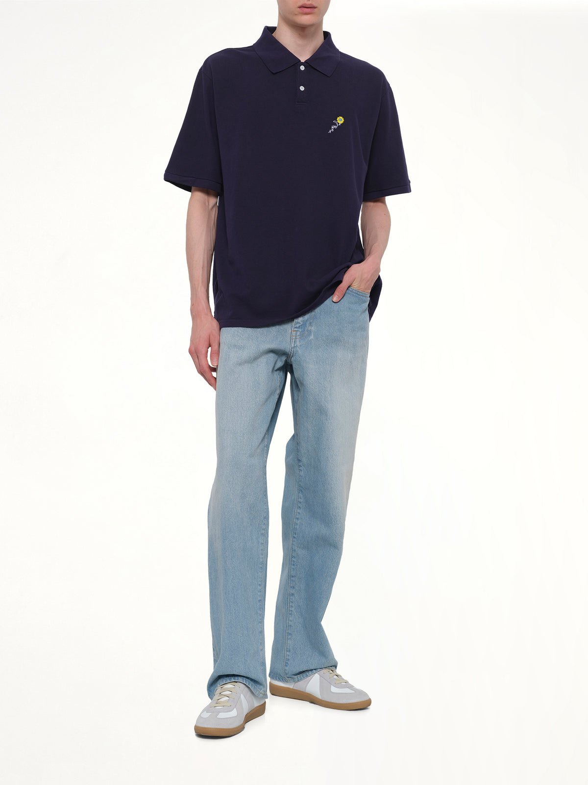 S/S Pique Polo in Navy