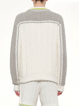 Tennis Boucle Long Sleeve Polo Shirt in White