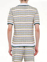 Tuck Stitch Polo Shirt in White