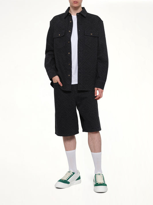 Laser Monogram Denim Shirt in Black