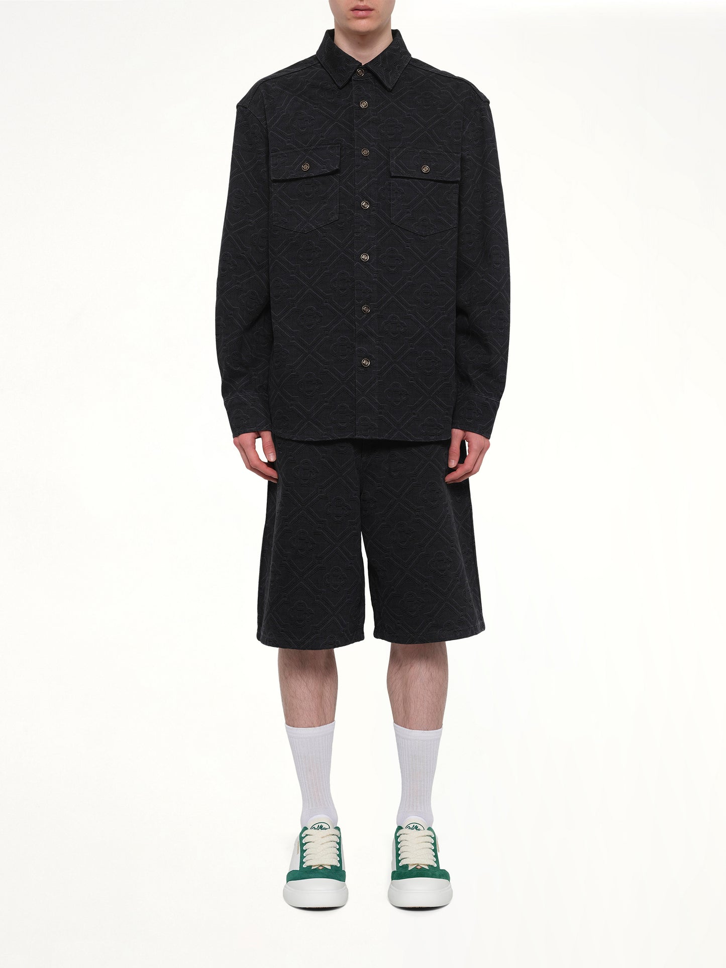 Laser Monogram Denim Shirt in Black
