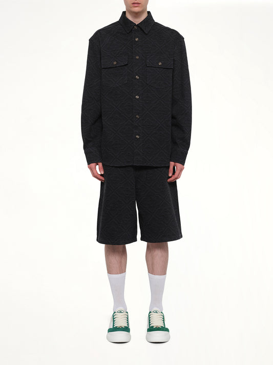 Laser Monogram Denim Shirt in Black