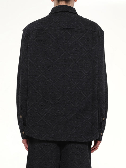 Laser Monogram Denim Shirt in Black