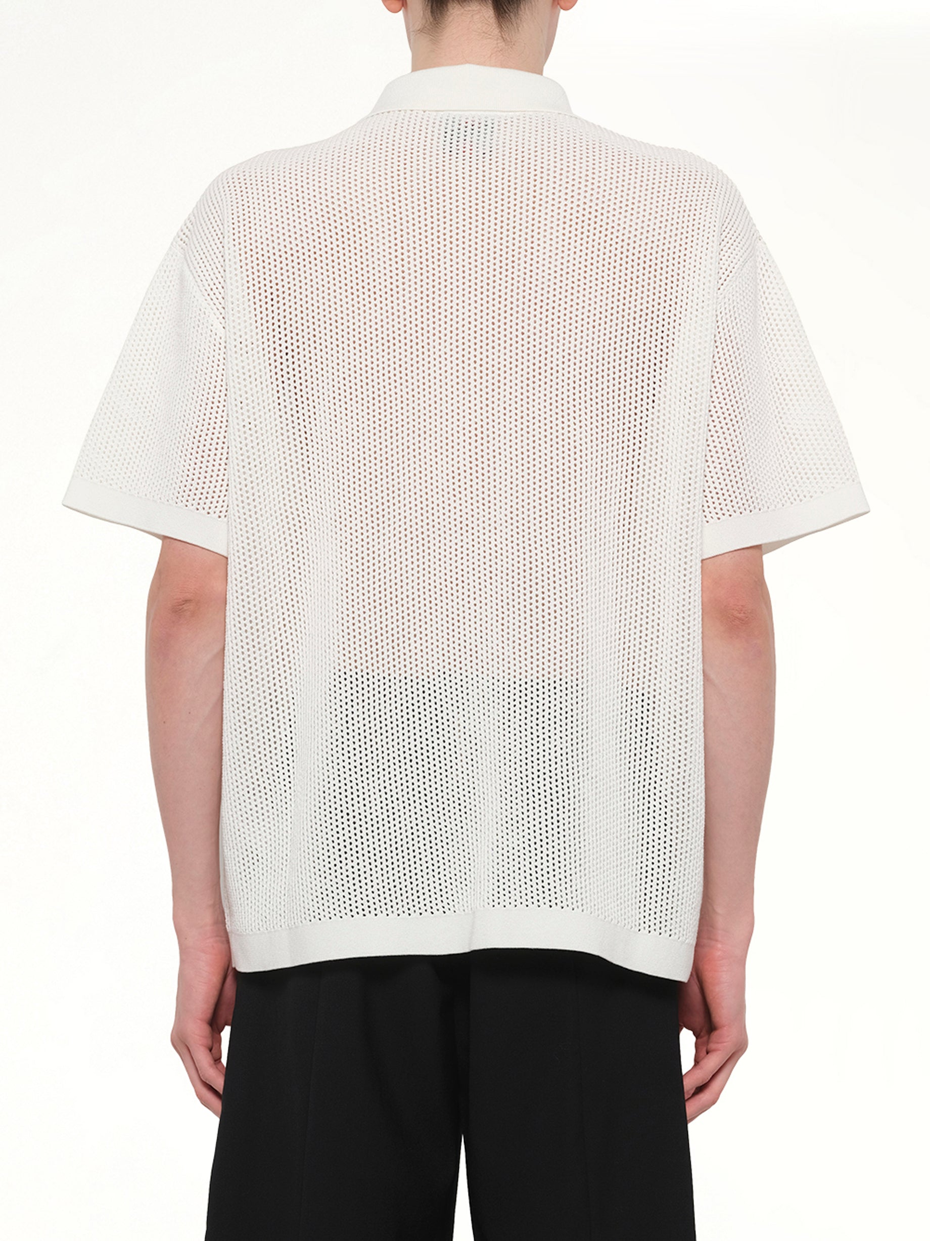 CASABLANCA Mesh Shirt in White Back View from MARAIS