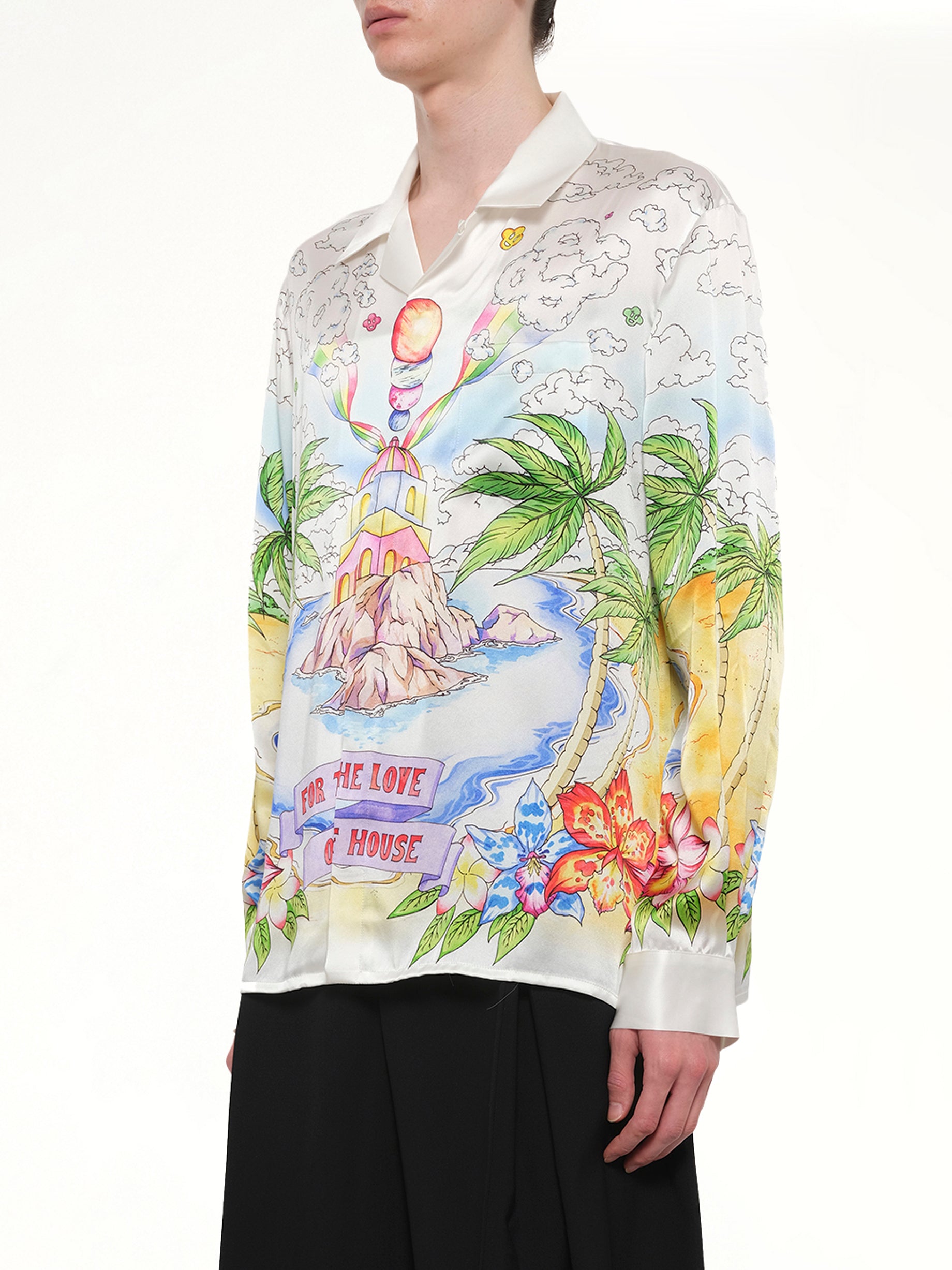 CASABLANCA Better Days LS Shirt in White Side View from MARAIS