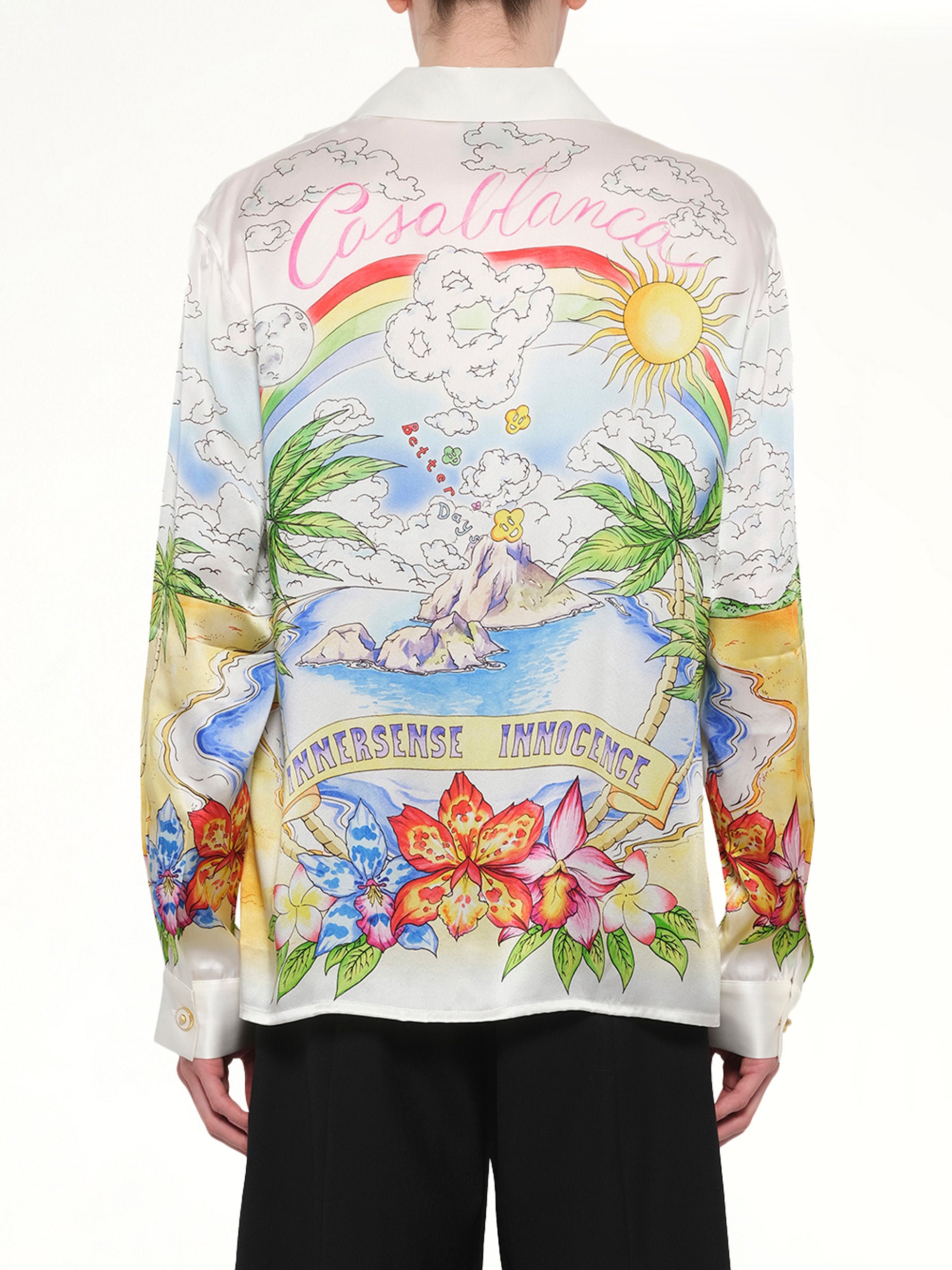 CASABLANCA Better Days LS Shirt in White Back View from MARAIS