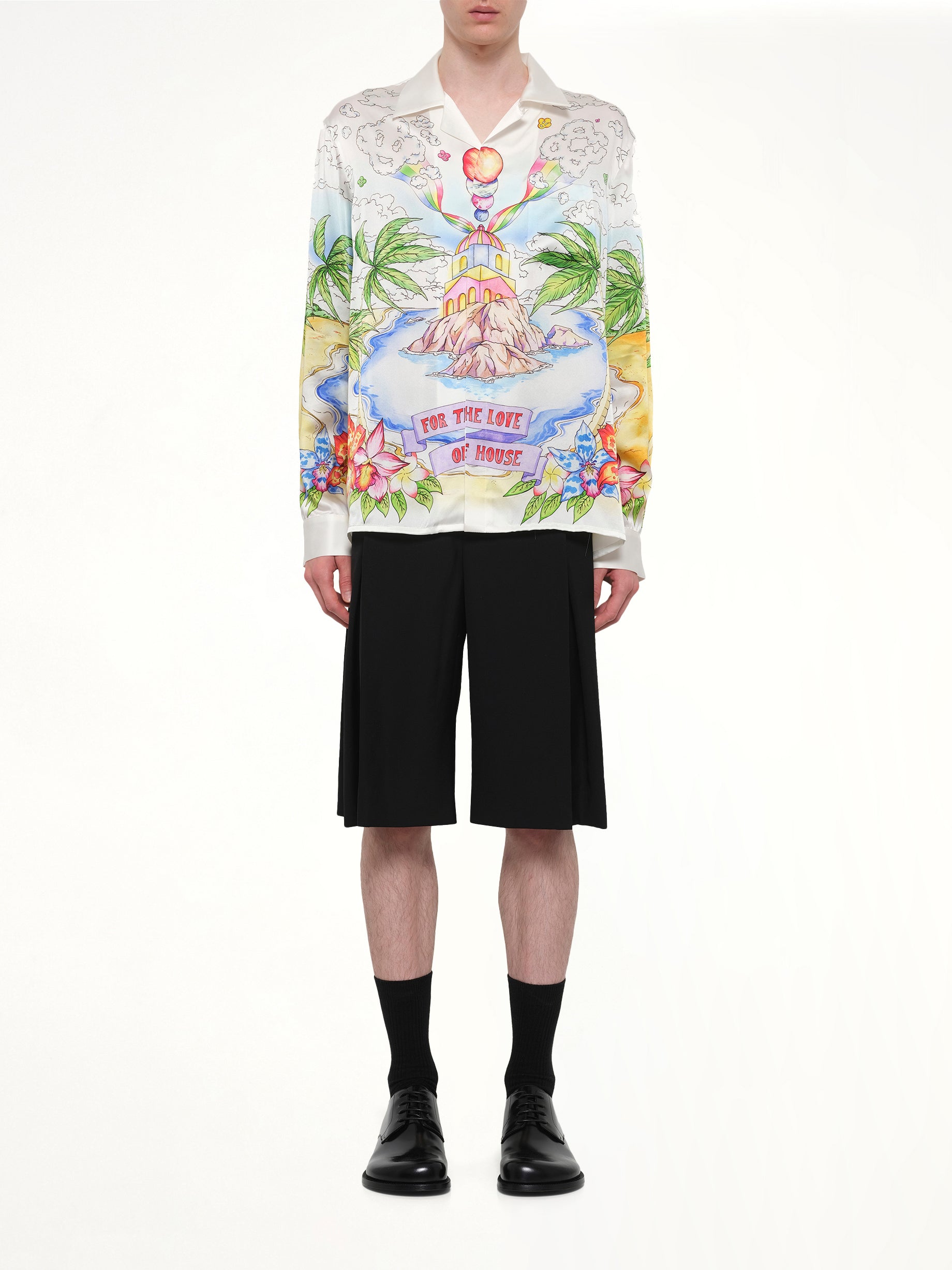 CASABLANCA Better Days LS Shirt in White Model View from MARAIS