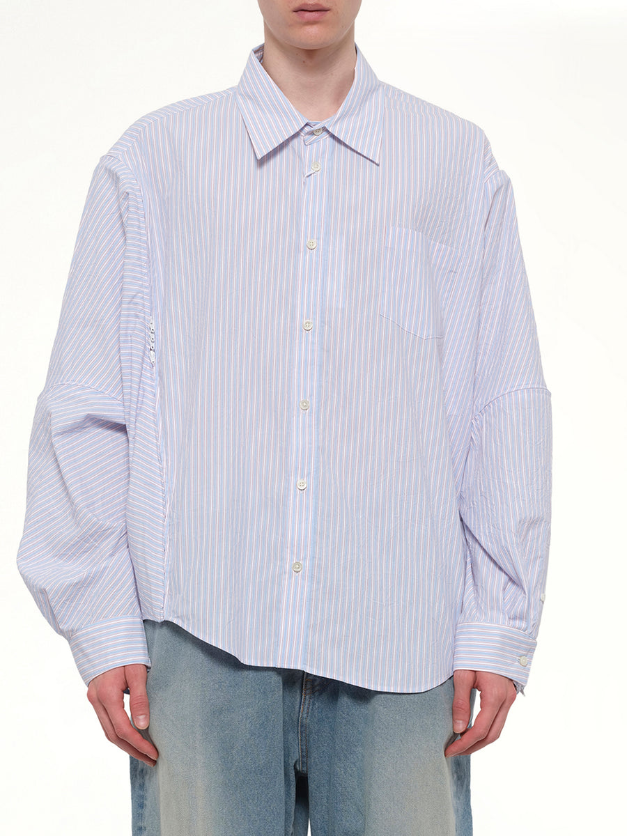 Filleted Zip Shirt in Blue