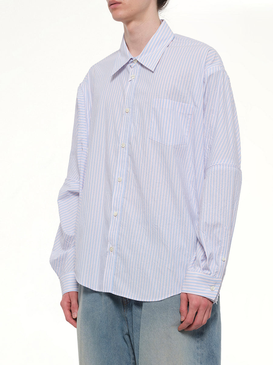 Filleted Zip Shirt in Blue