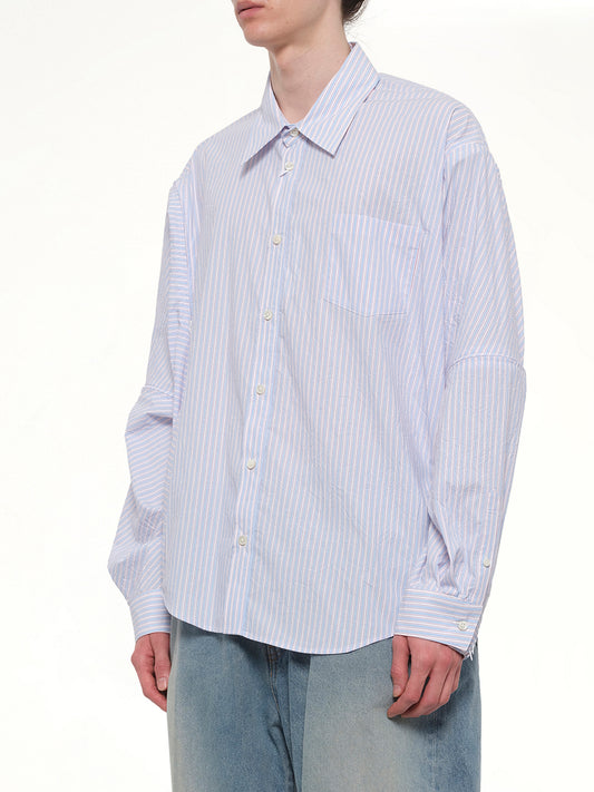 Filleted Zip Shirt in Blue