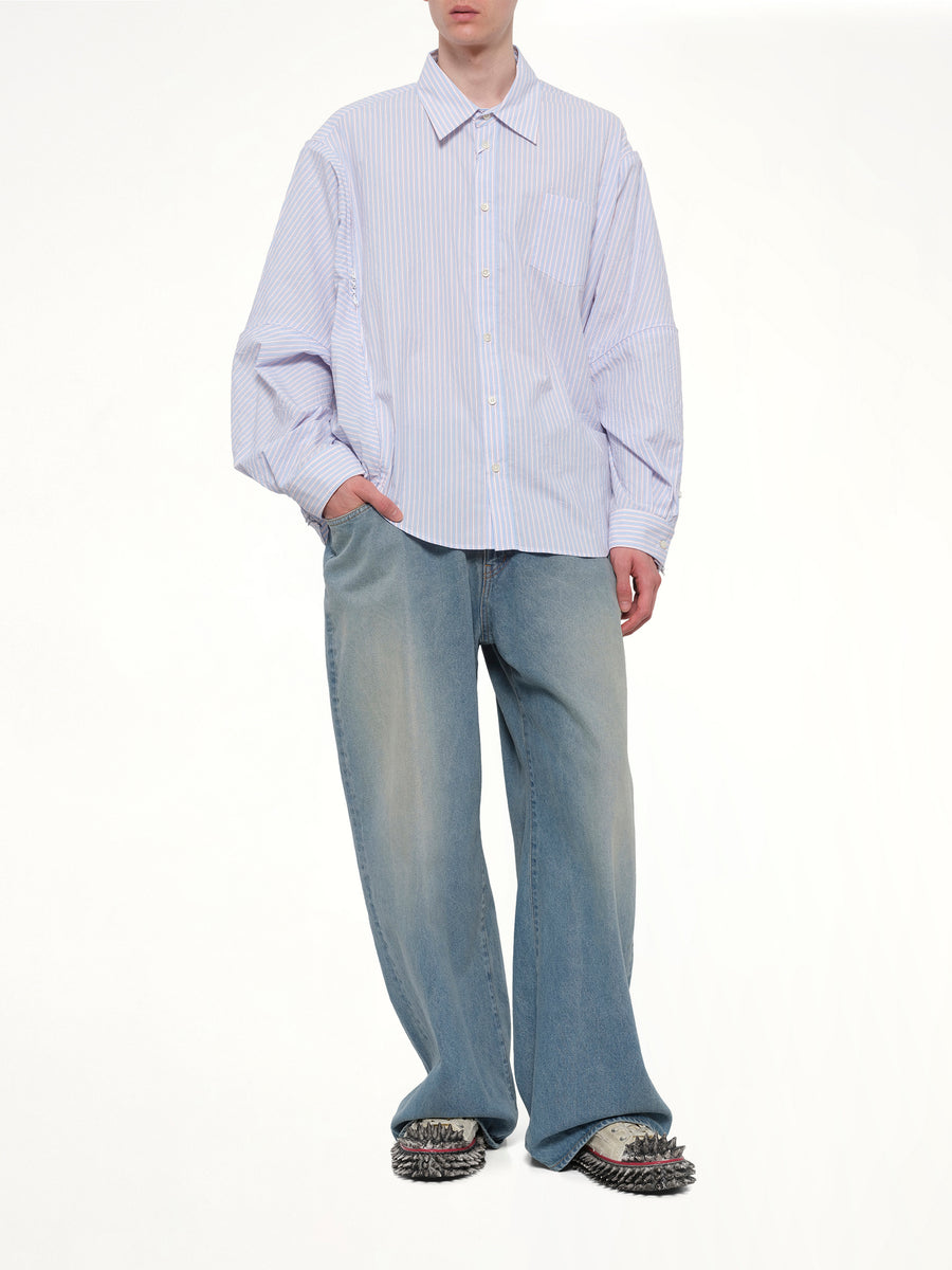 Filleted Zip Shirt in Blue