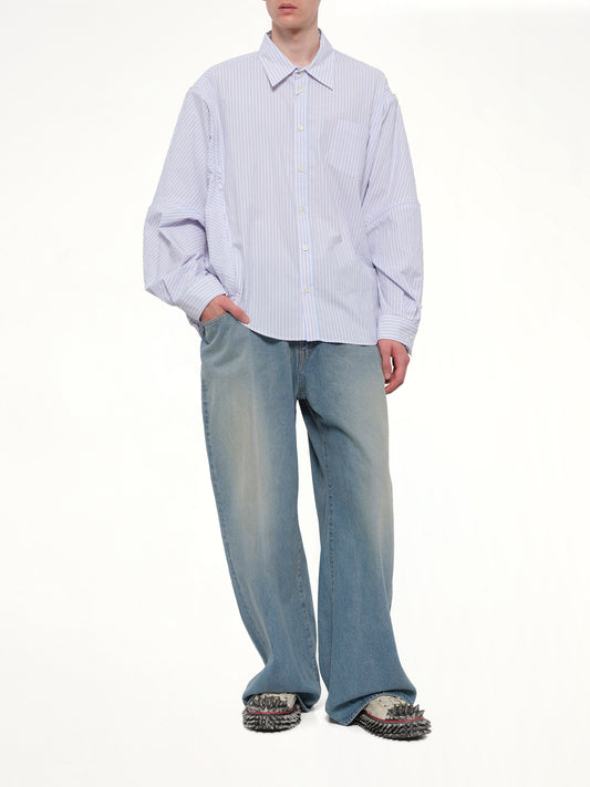 Filleted Zip Shirt in Blue