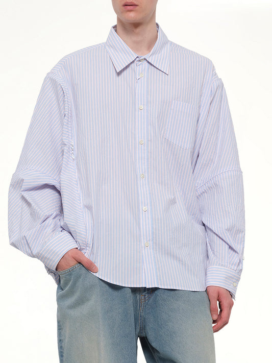 Filleted Zip Shirt in Blue