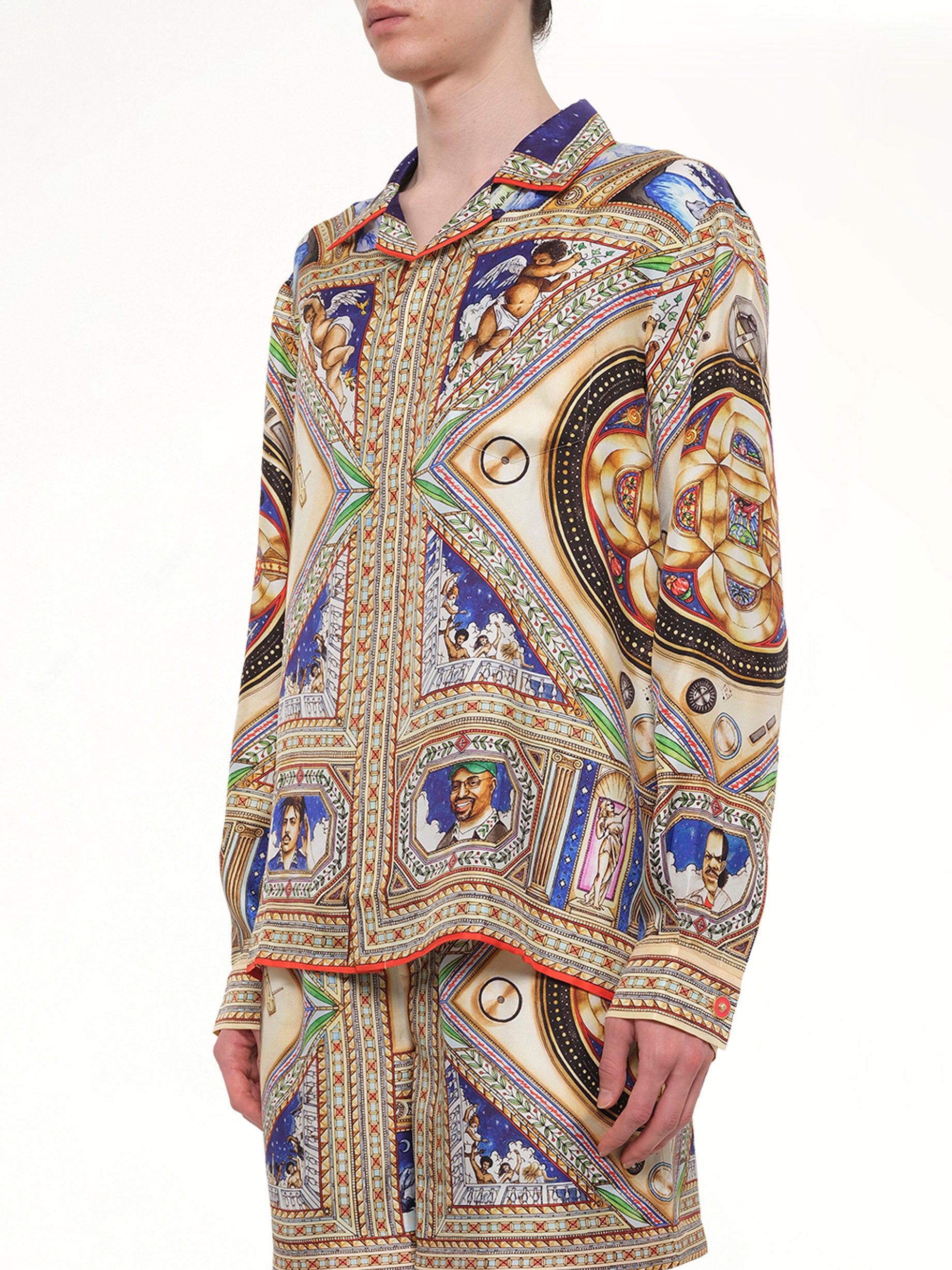 CASABLANCA Plafond Orne De Musique LS Shirt in Multicolour Side View from MARAIS