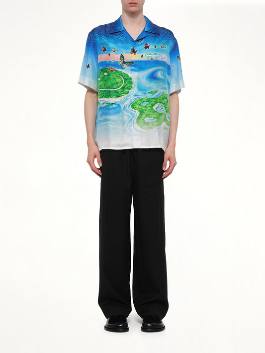 Beyond Destiny Cuban Collar SS Shirt in Blue