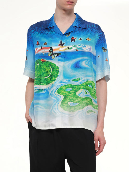 Beyond Destiny Cuban Collar SS Shirt in Blue