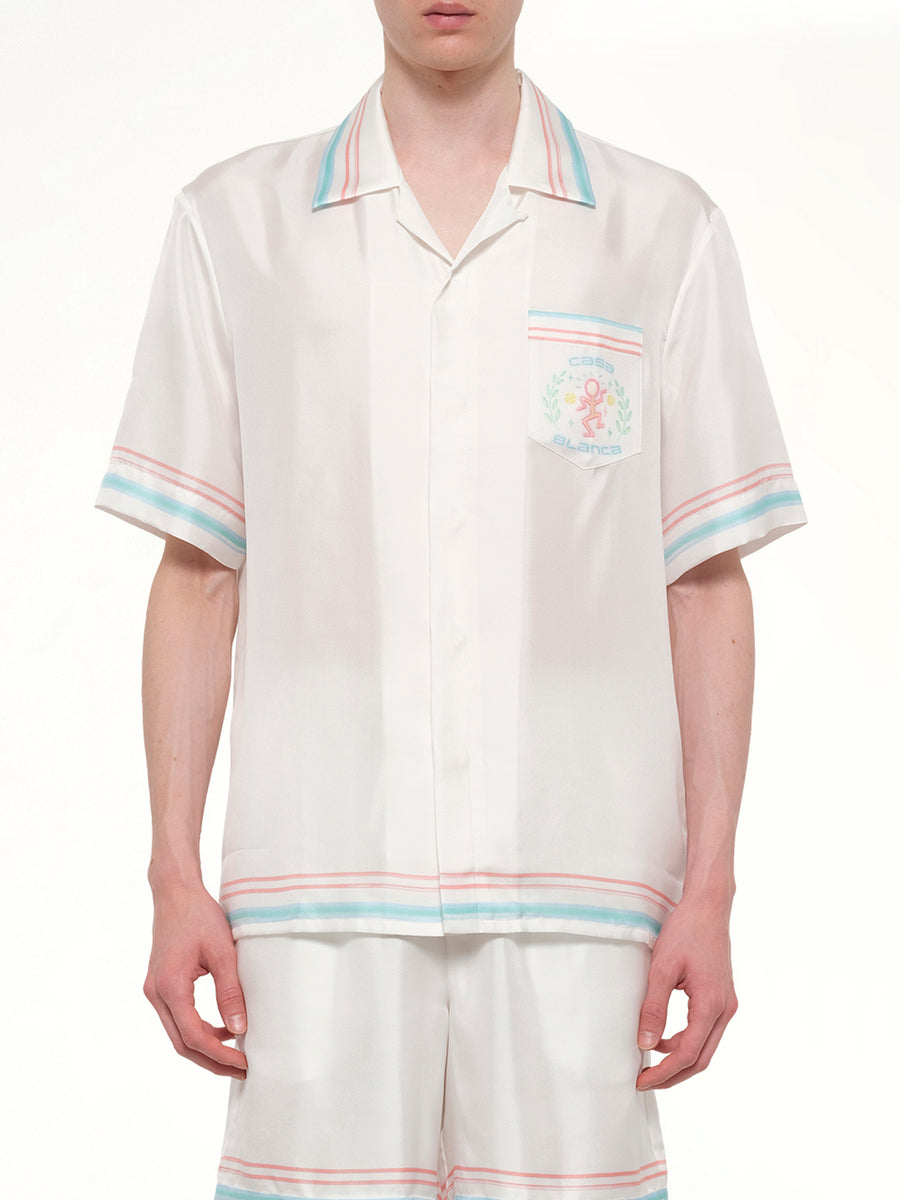 Dance Joy Cuban Collar SS Shirt in White