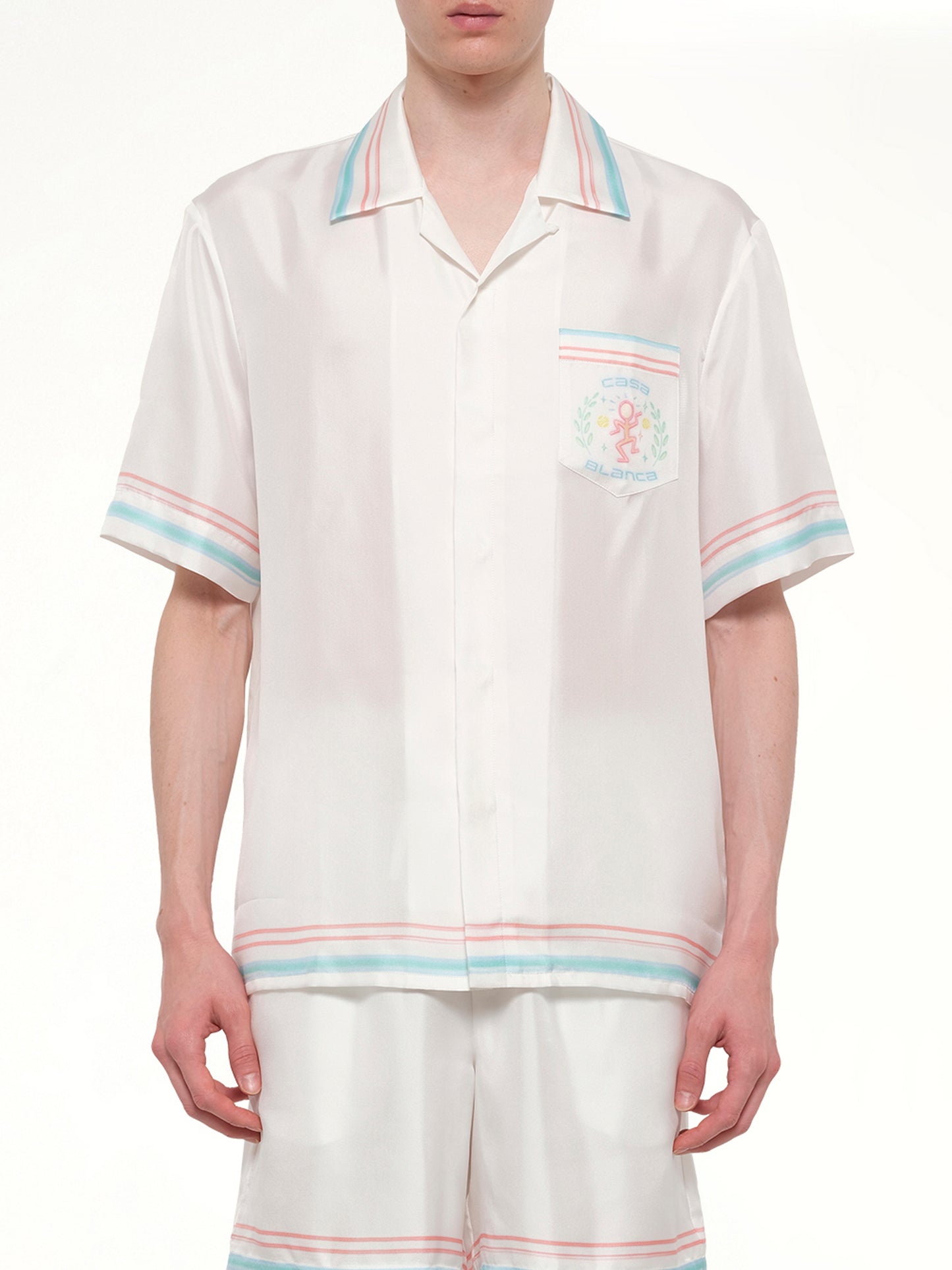 Dance Joy Cuban Collar SS Shirt in White
