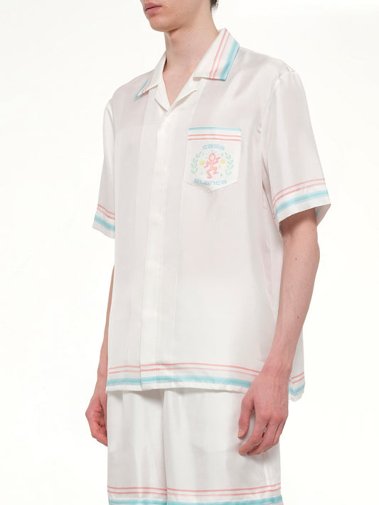 Dance Joy Cuban Collar SS Shirt in White