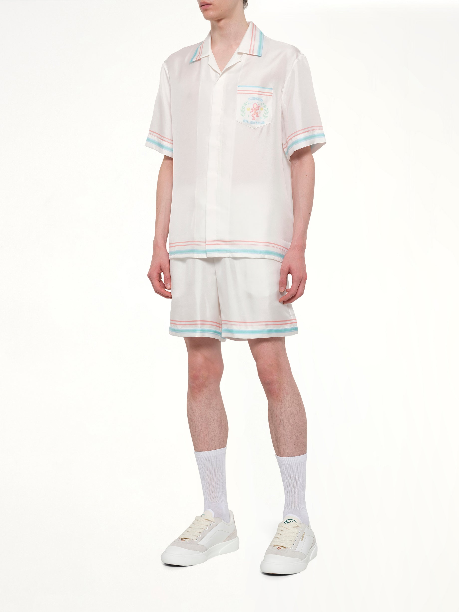 CASABLANCA Dance Joy Cuban Collar SS Shirt in White Full Reference from MARAIS