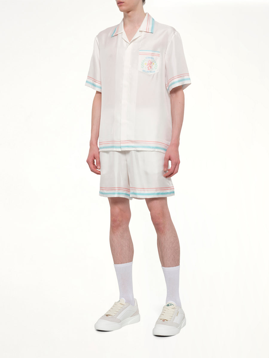 Dance Joy Cuban Collar SS Shirt in White