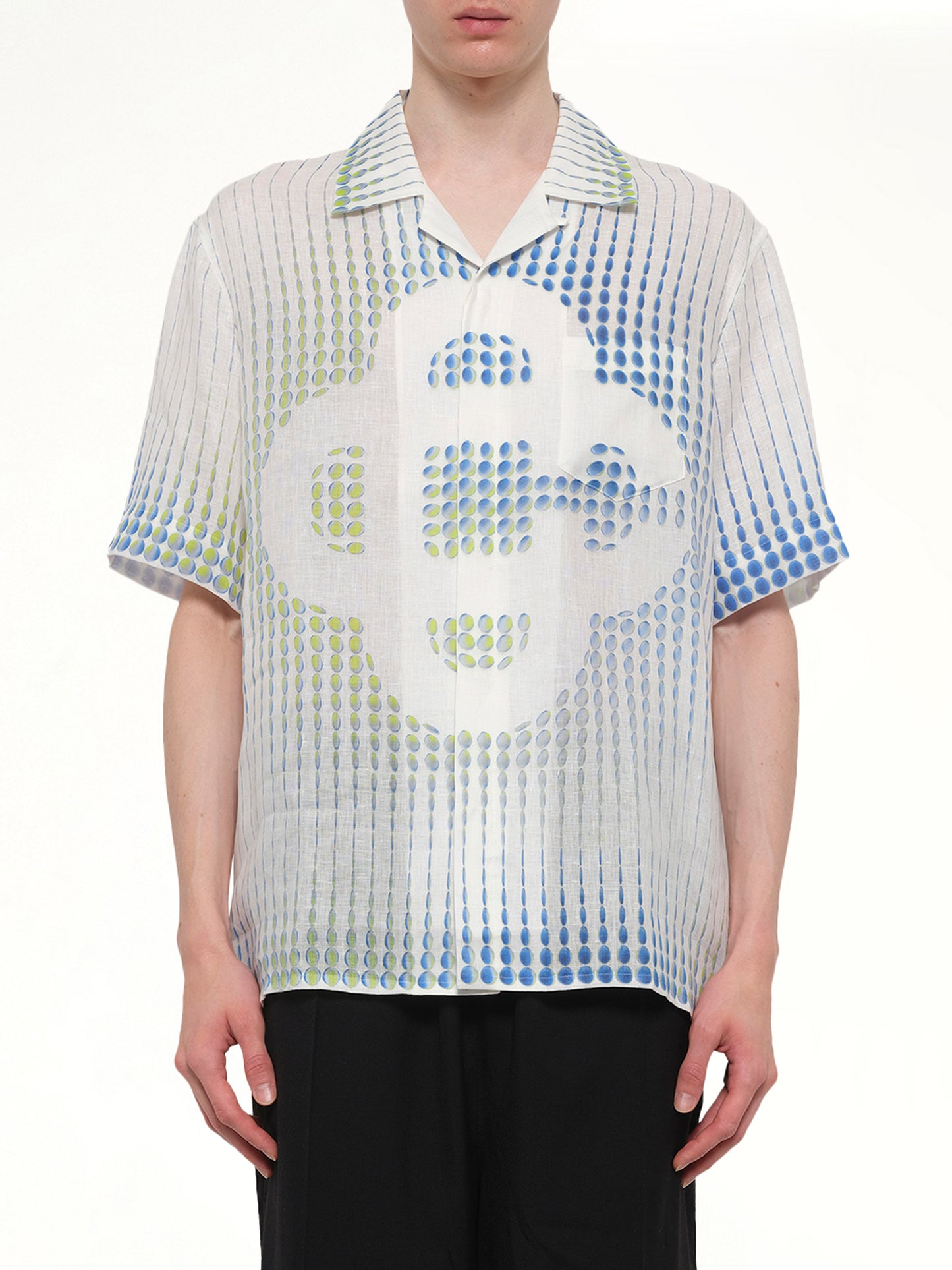 Pills Cuban Collar SS Shirt in White