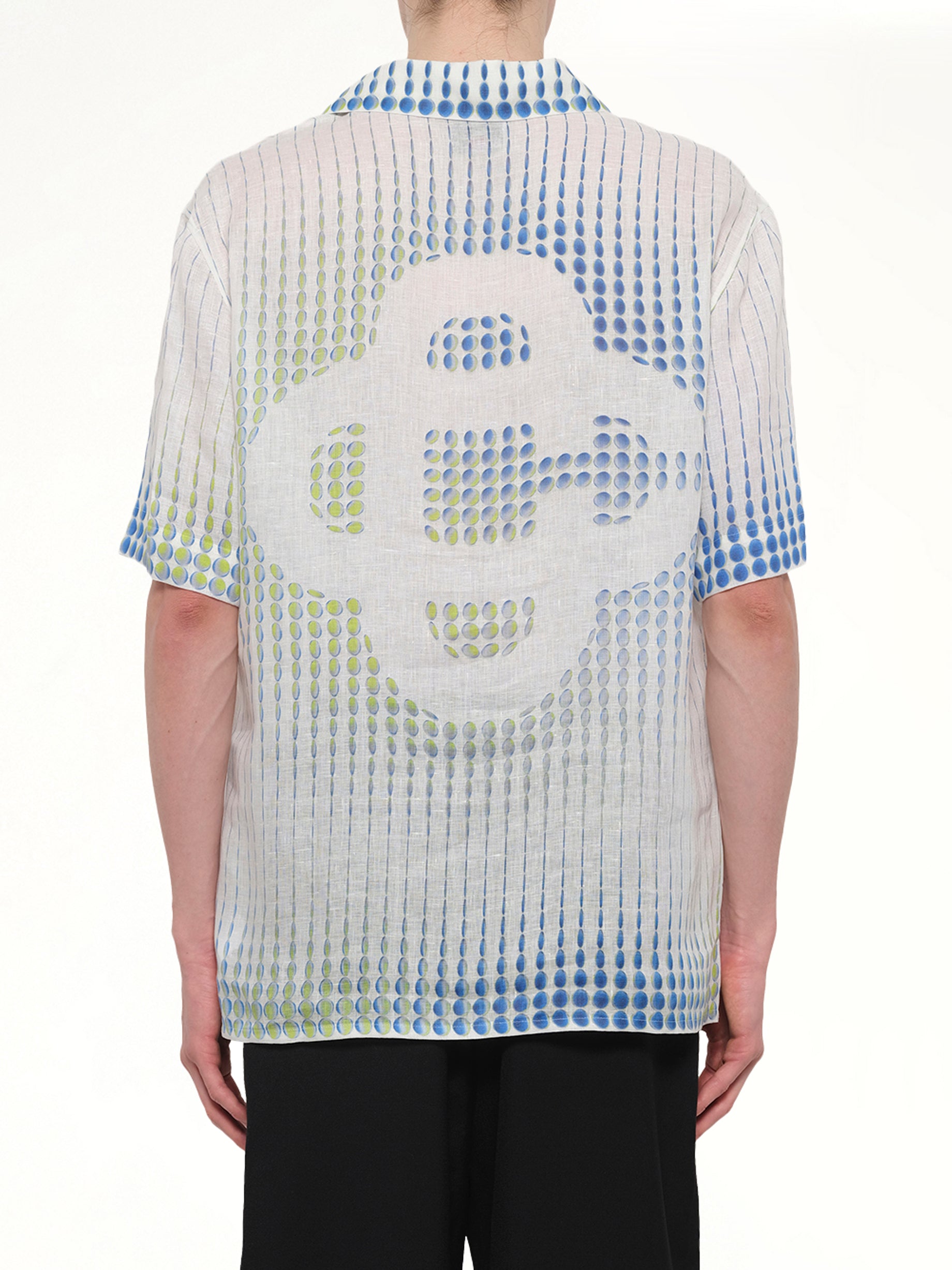 CASABLANCA Pills Cuban Collar SS Shirt in White Back View from MARAIS