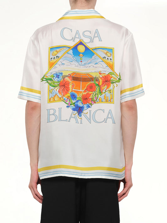 Tennis Landscape SS Shirt in White