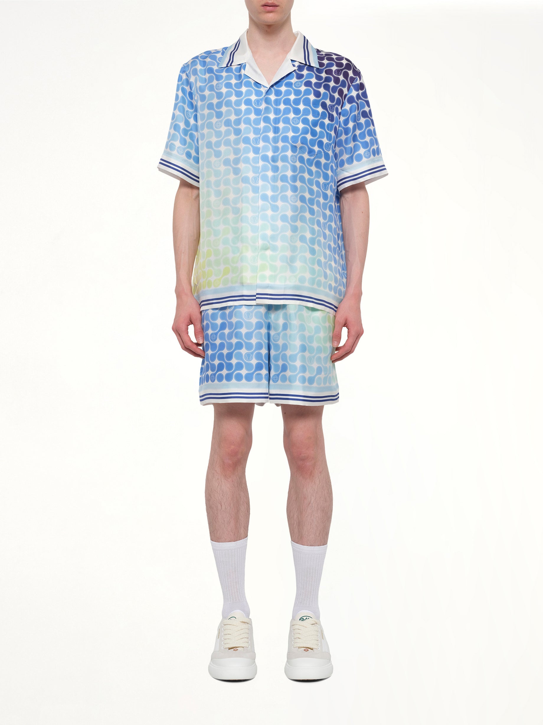 CASABLANCA Tennis Tile SS Shirt in Multicolour Model View from MARAIS
