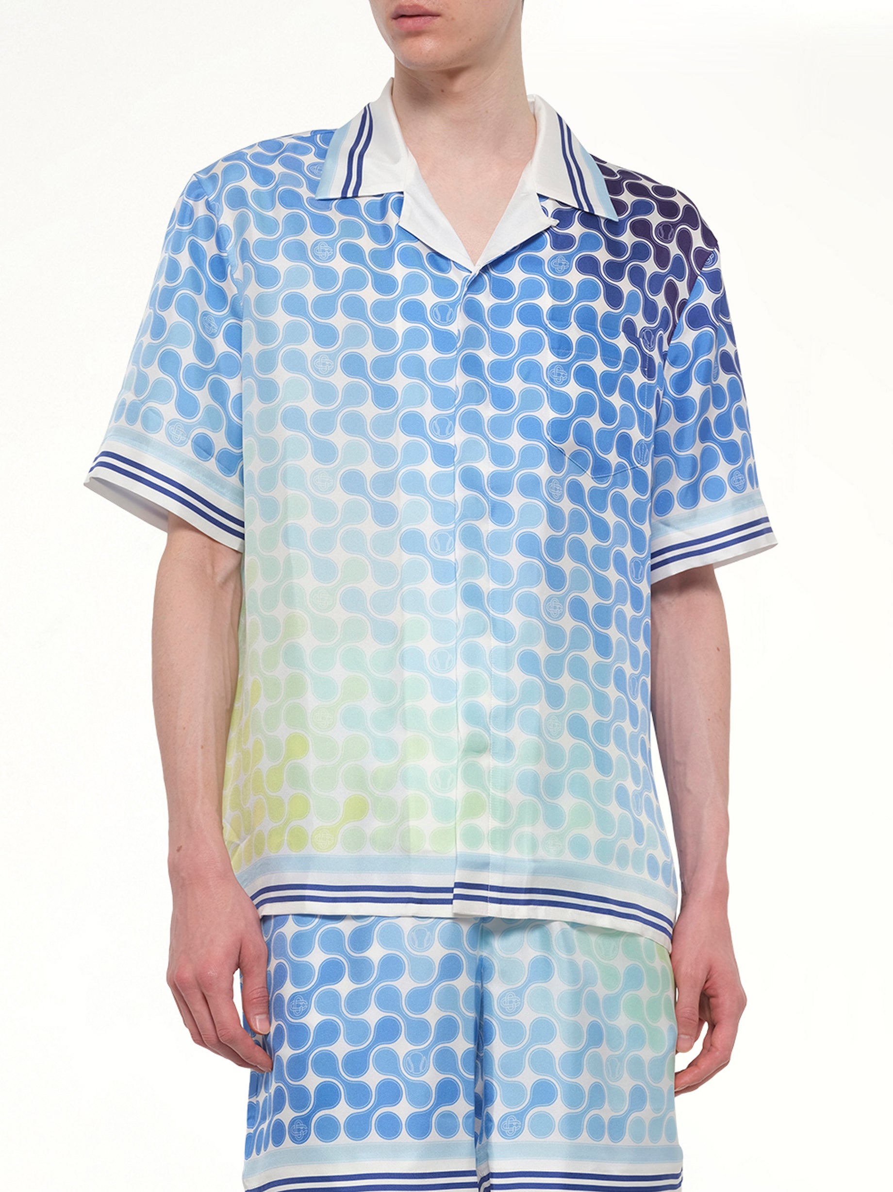 CASABLANCA Tennis Tile SS Shirt in Multicolour Detail Shot from MARAIS