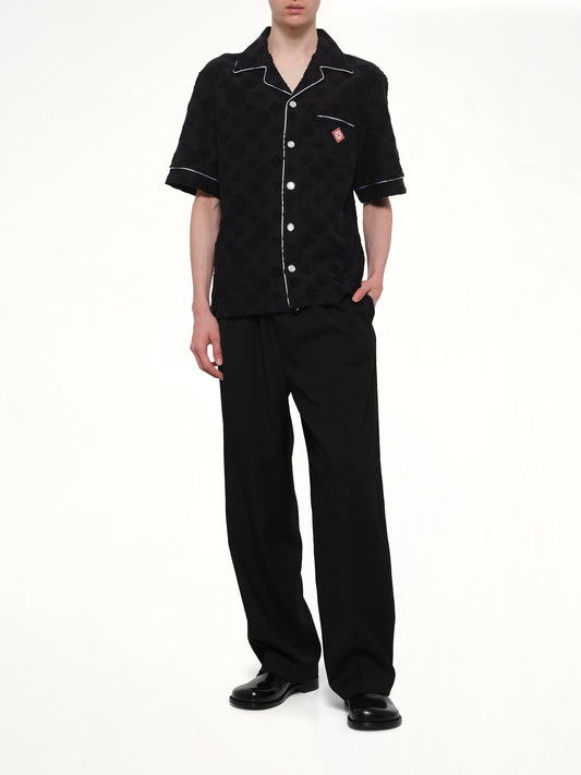 Towelling Monogram Shirt in Black