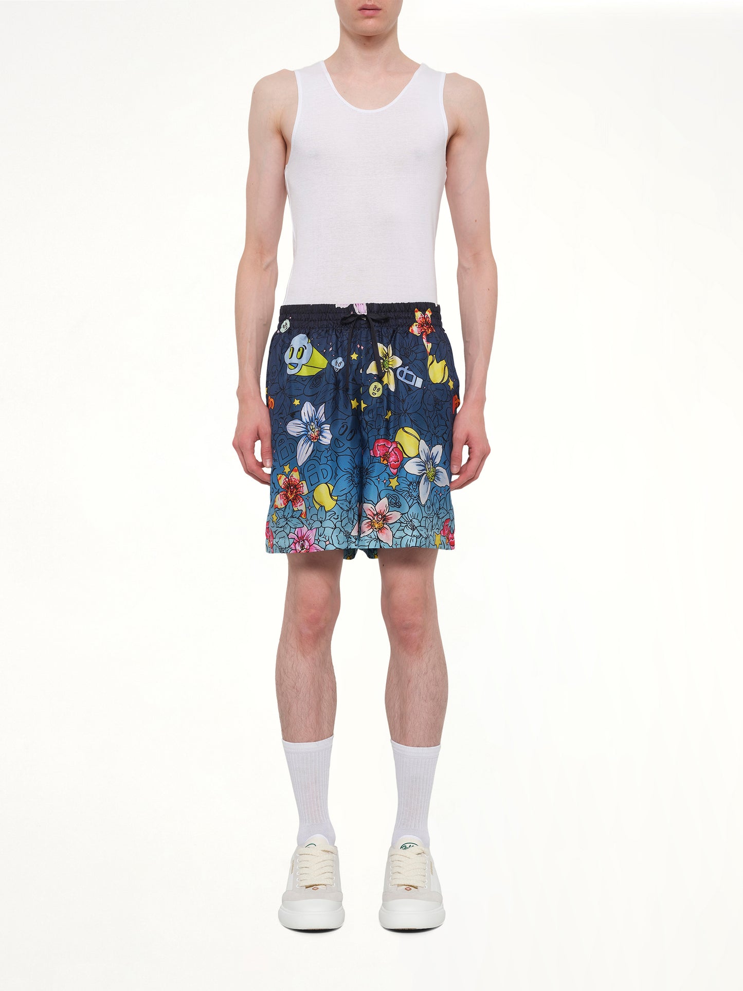 Collage D’Icones Silk Shorts in Multicolour