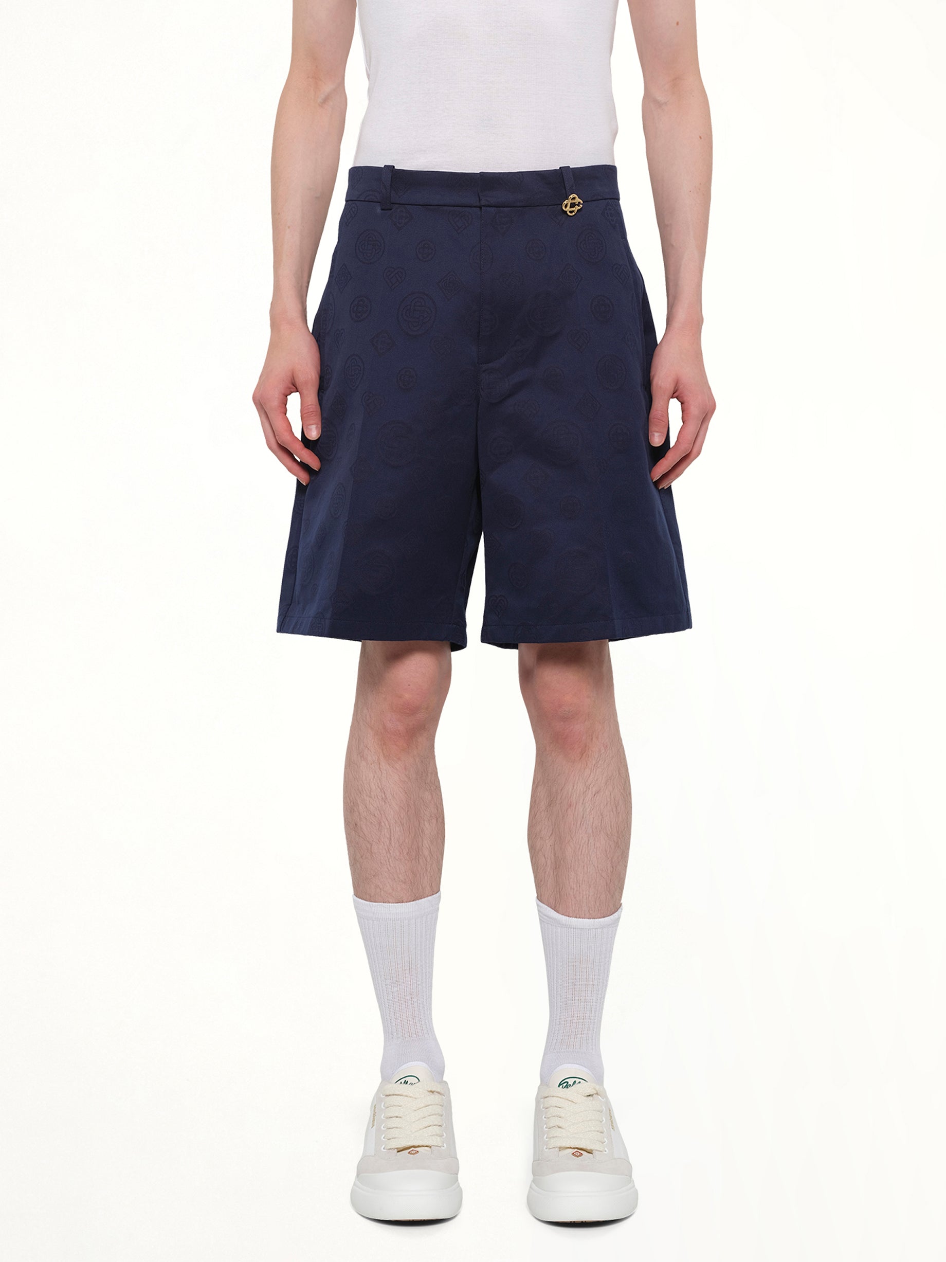 Monogram Shorts in Navy