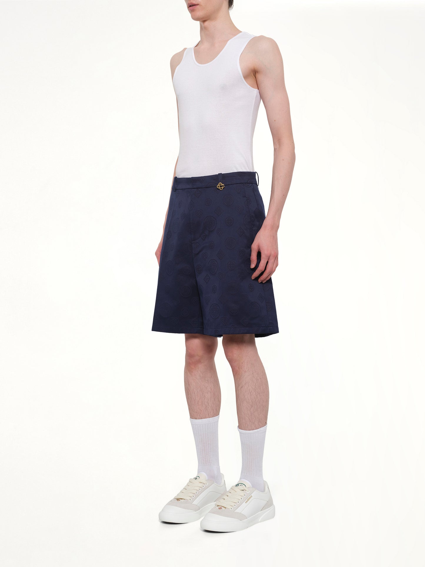 Monogram Shorts in Navy