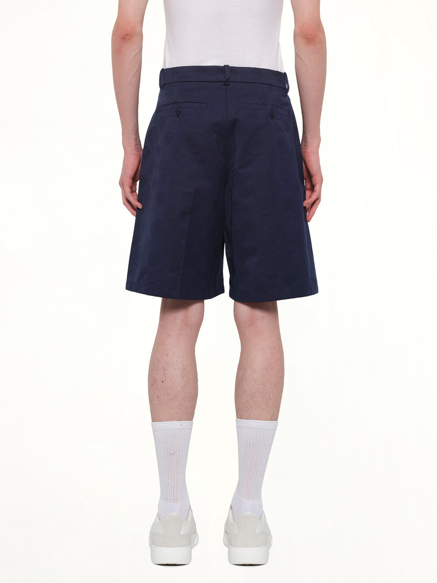 Monogram Shorts in Navy