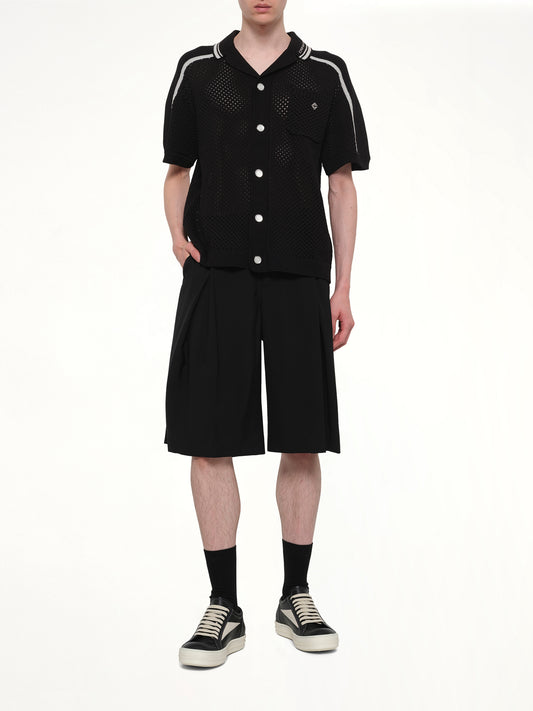 Pleated Baggy Shorts in Black