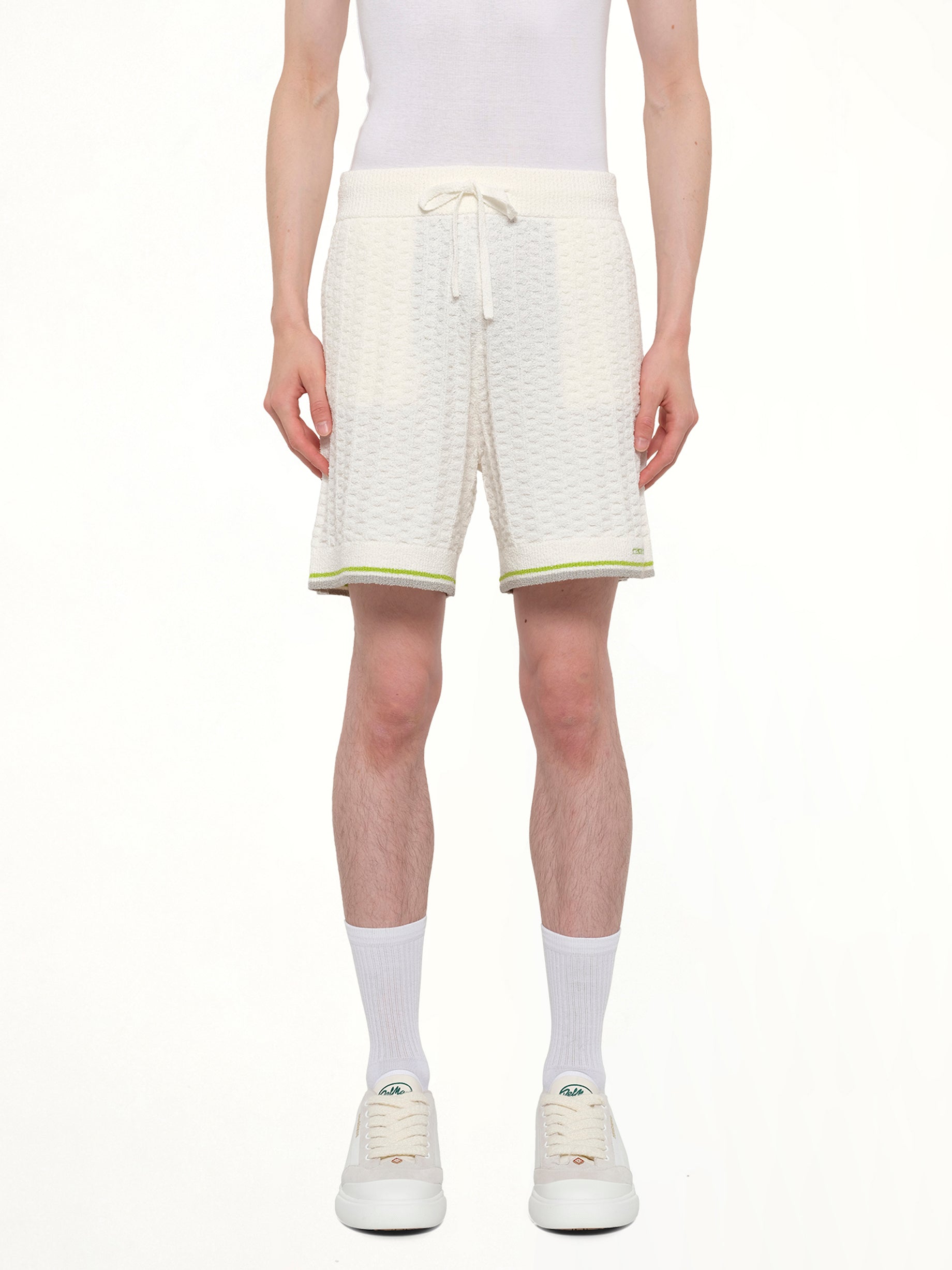 Tennis Boucle Shorts in White