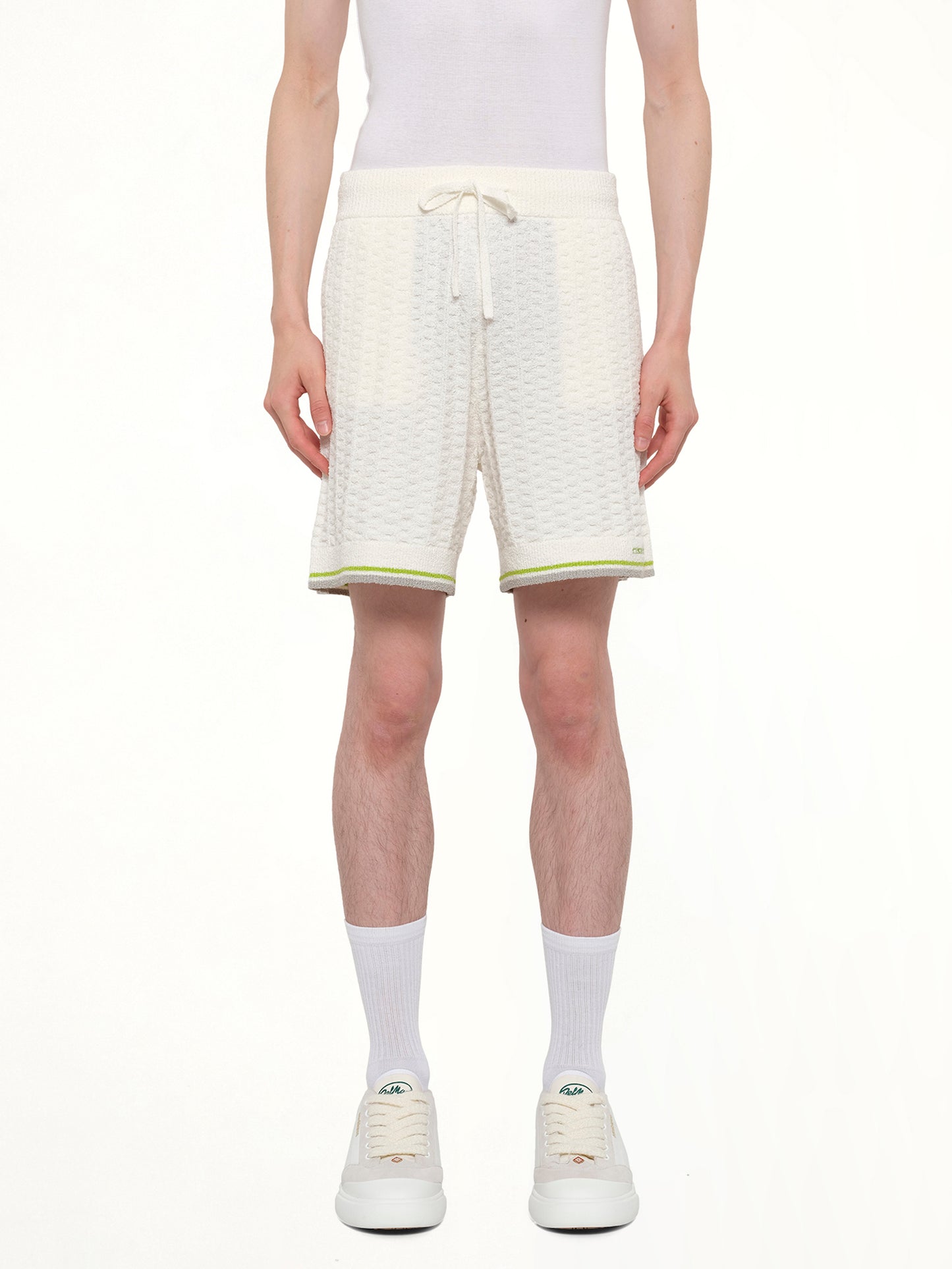 Tennis Boucle Shorts in White