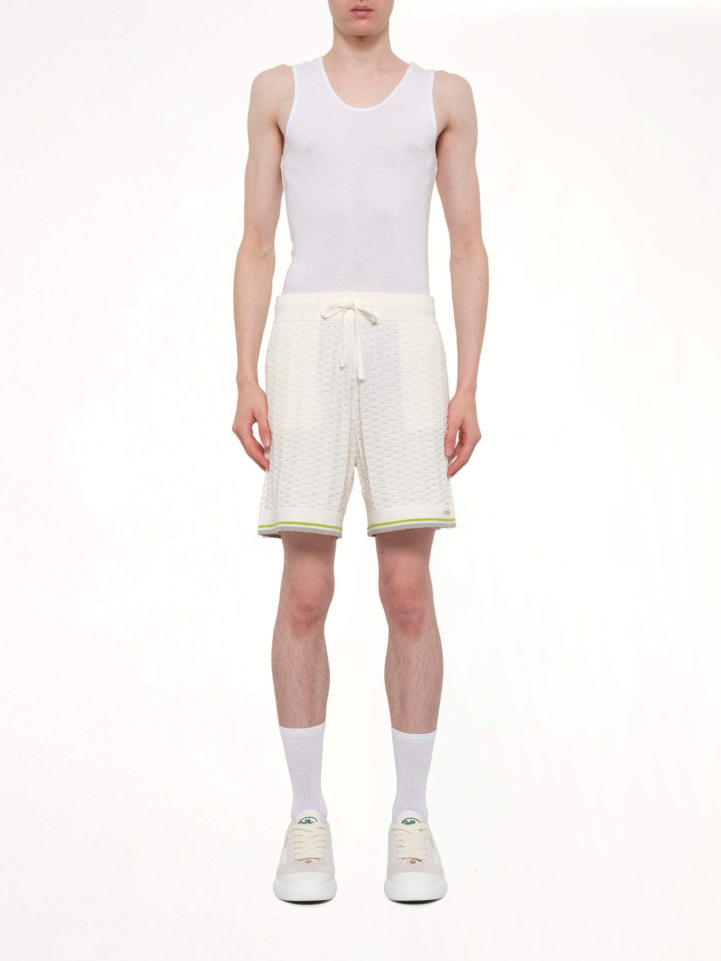 Tennis Boucle Shorts in White