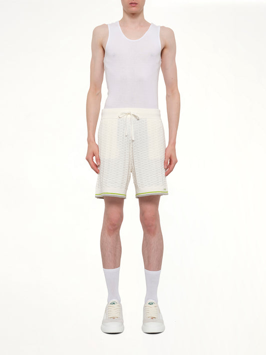 Tennis Boucle Shorts in White