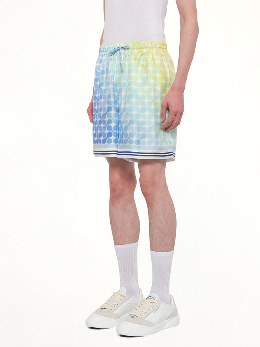 Tennis Tile Silk Shorts in Multicolour
